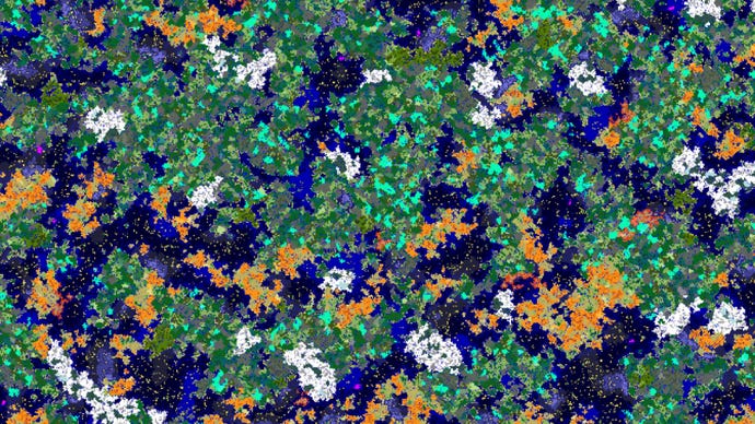 A screenshot of a Minecraft map displayed by the Chunk Base Seed Map, showing an area thousands of blocks wide.