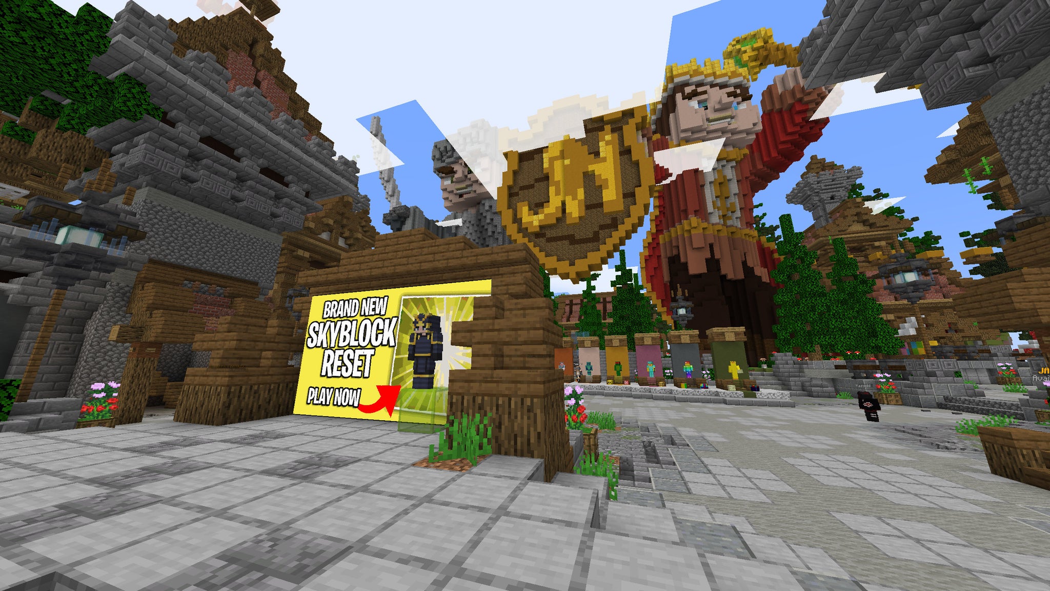 A Minecraft screenshot of the lobby of the Jartex server. - 8