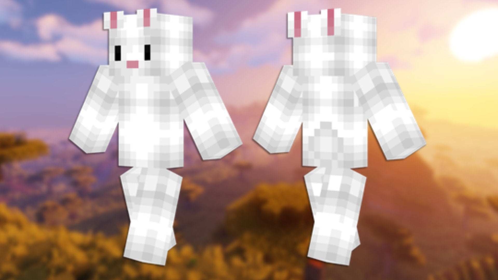 A front and back view of the Bunny Minecraft skin. - 61