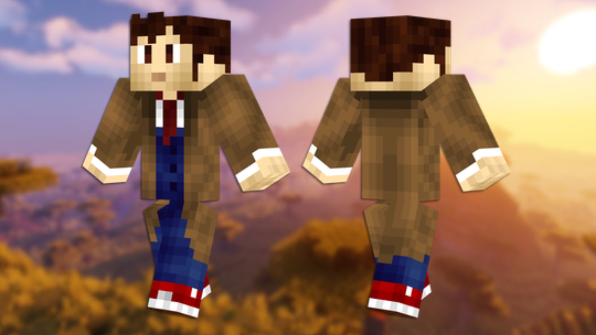 A front and back view of the Doctor Who Minecraft skin. - 23