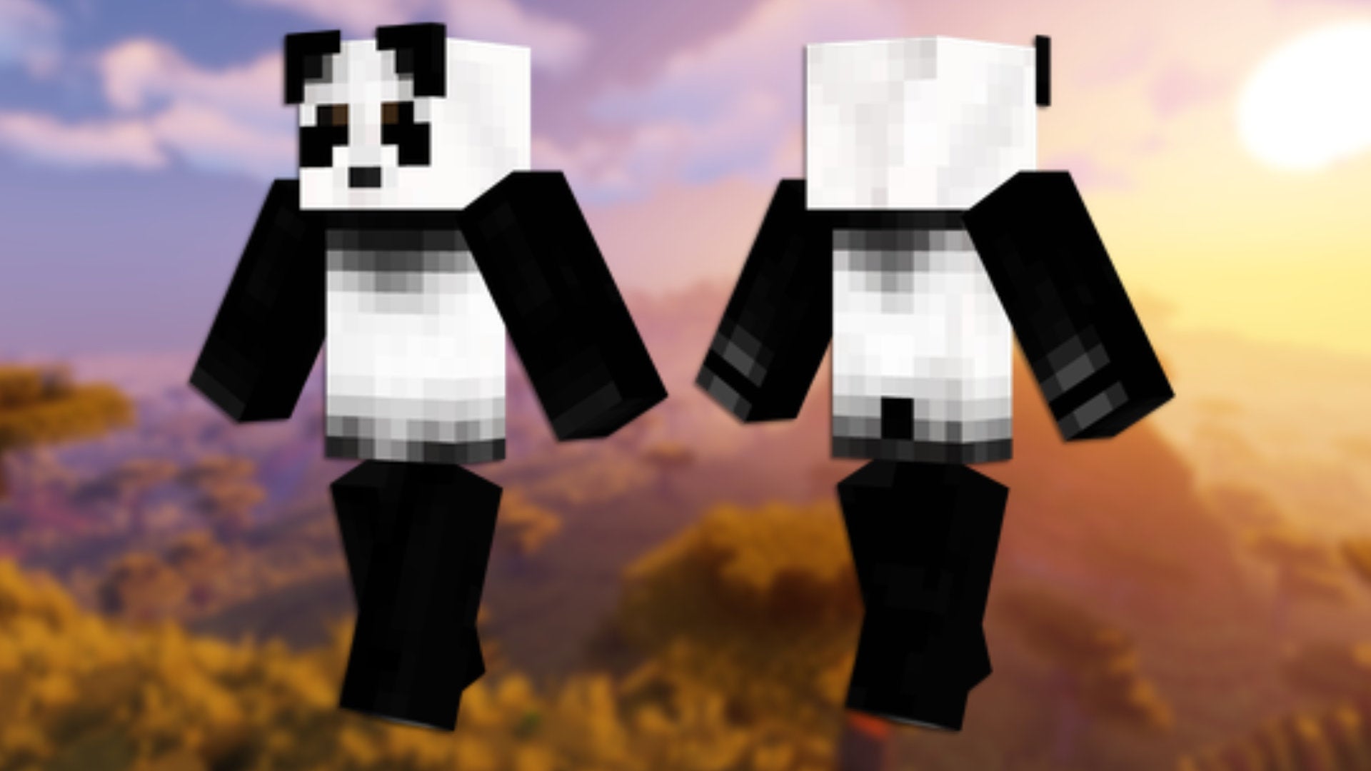 A front and back view of the Panda Minecraft skin. - 57