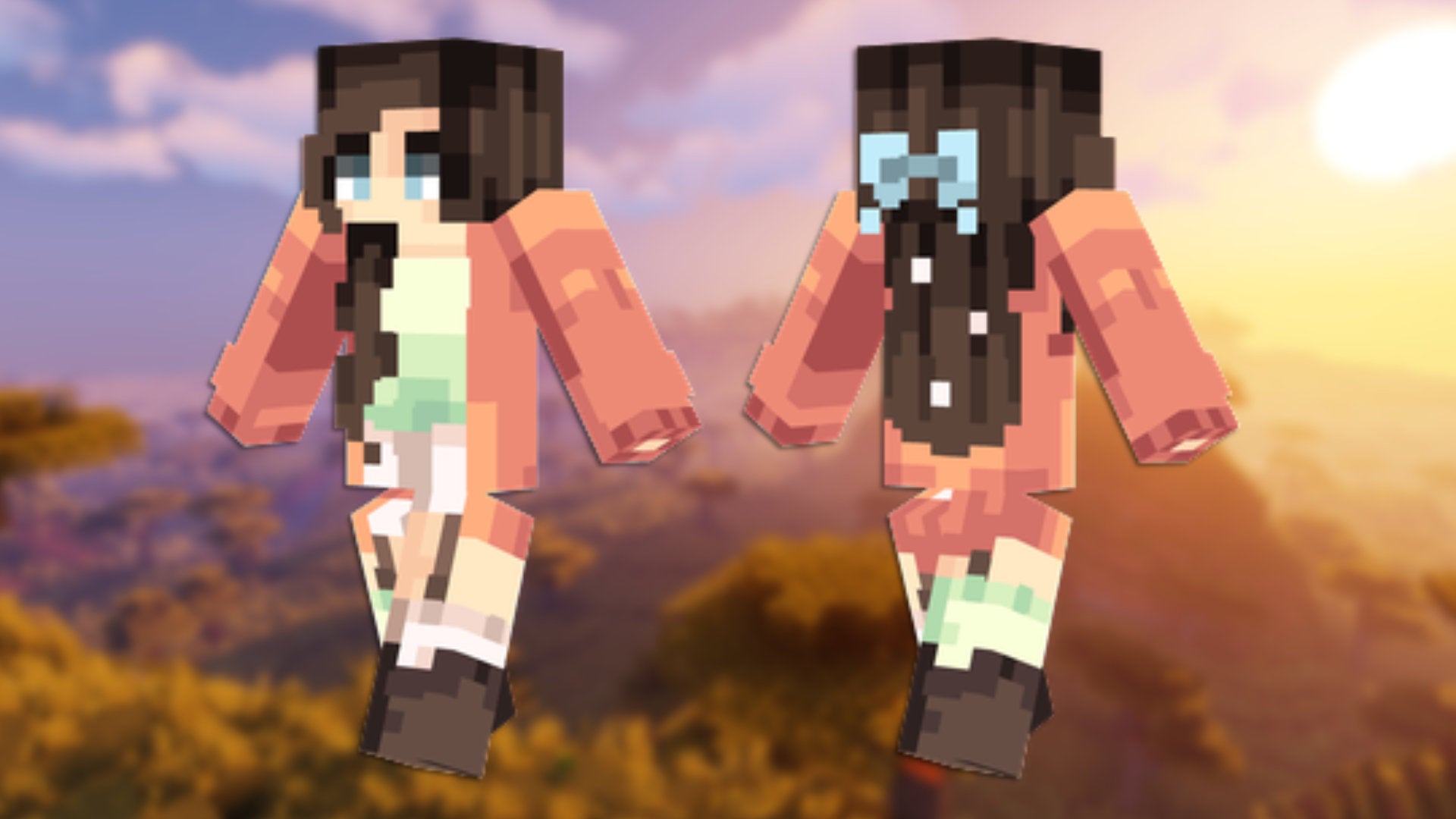 A front and back view of the Wander Minecraft skin. - 28