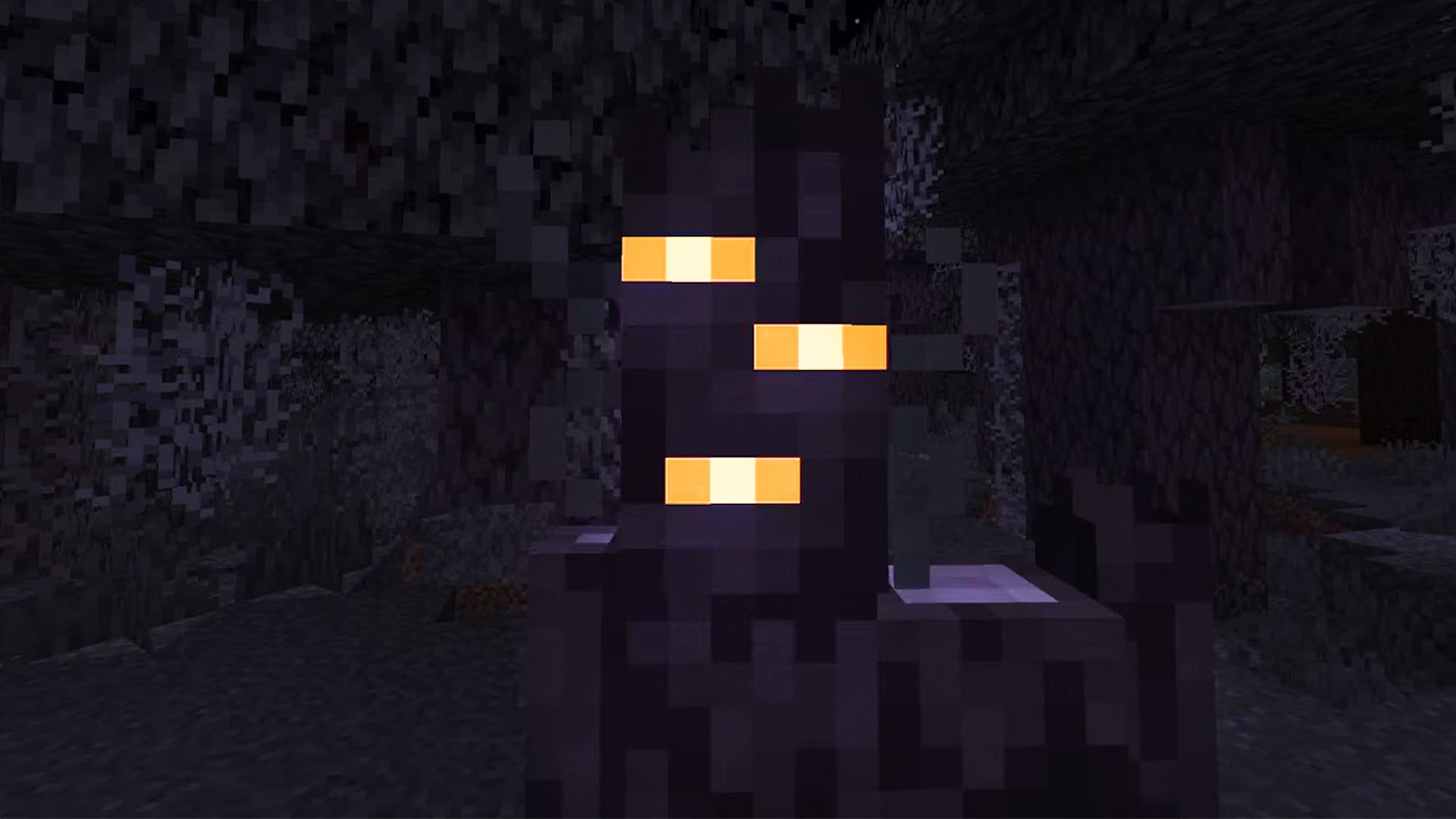 Minecraft screenshot showing a Creaking mob in a Pale Garden biome. - 3