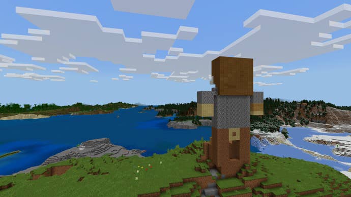ด้านหลังของรูปปั้นแจ็คสีดำใน Minecraft