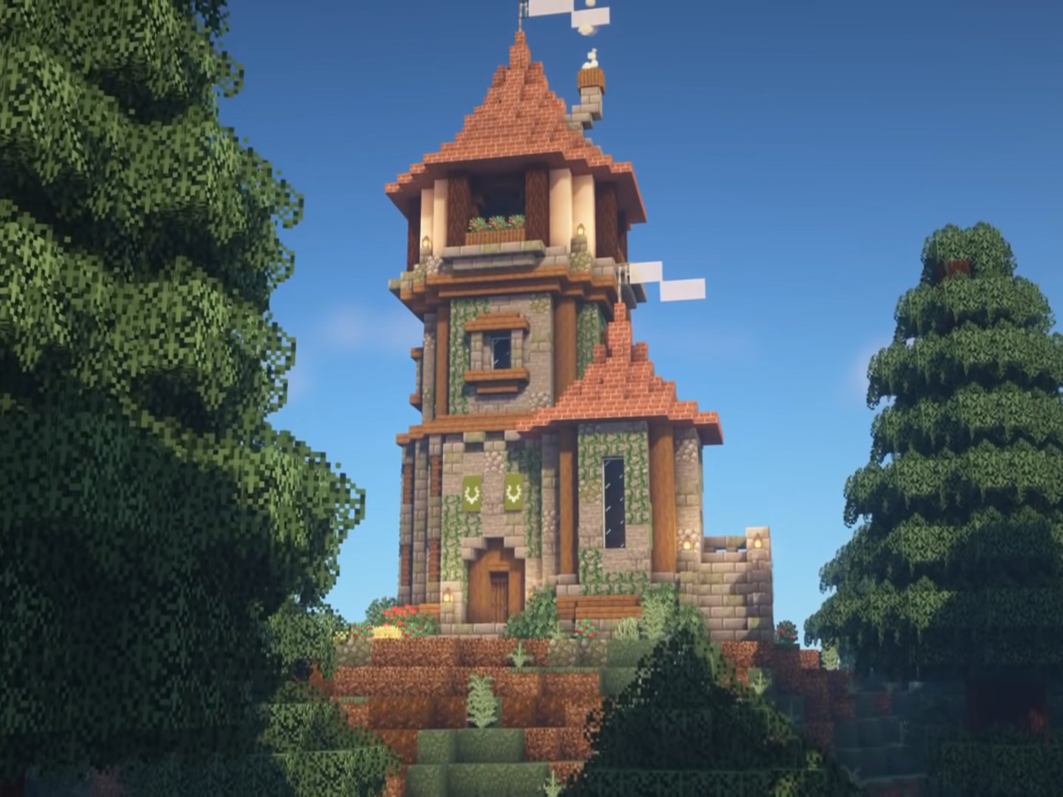 Minecraft Castle Tower Roof Here's A Super Simple Medieval Tower!