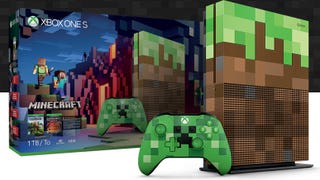 Less sexy but still cool Minecraft Edition Xbox One S is for people who like dirt, also spawns pig and creeper controllers