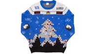 A photo of the official Microsoft Minesweeper Ugly Sweater.