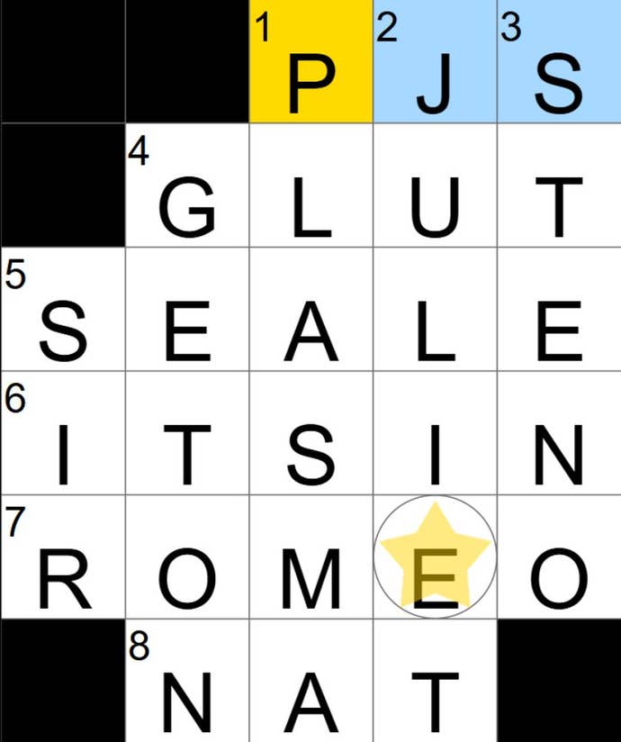 Completed NYT Mini crossword for 05/09/2025, showing all answers for each tip.