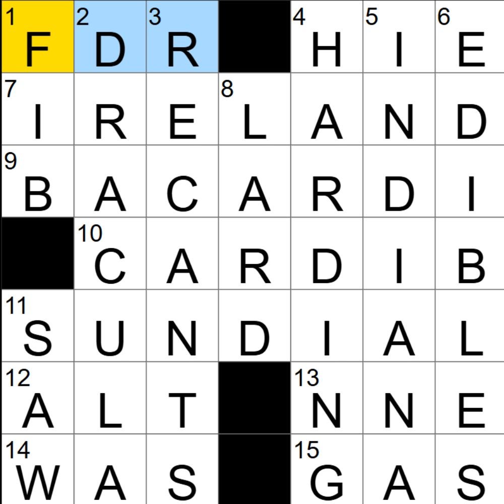 The completed NYT Mini Crossword for 06/09/2025, showing all the answers for each clue. - 3