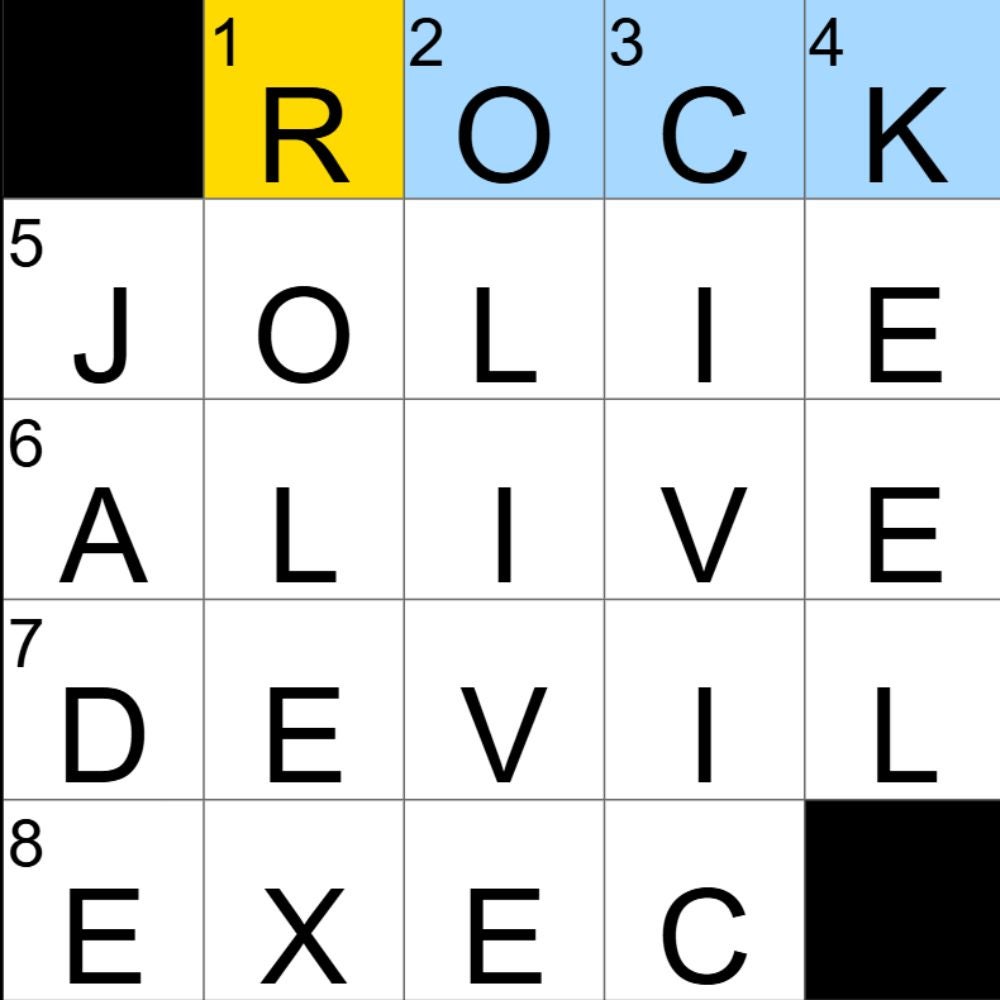 The completed NYT Mini Crossword for 07/09/2025 showing all the answers for each clue. - 3