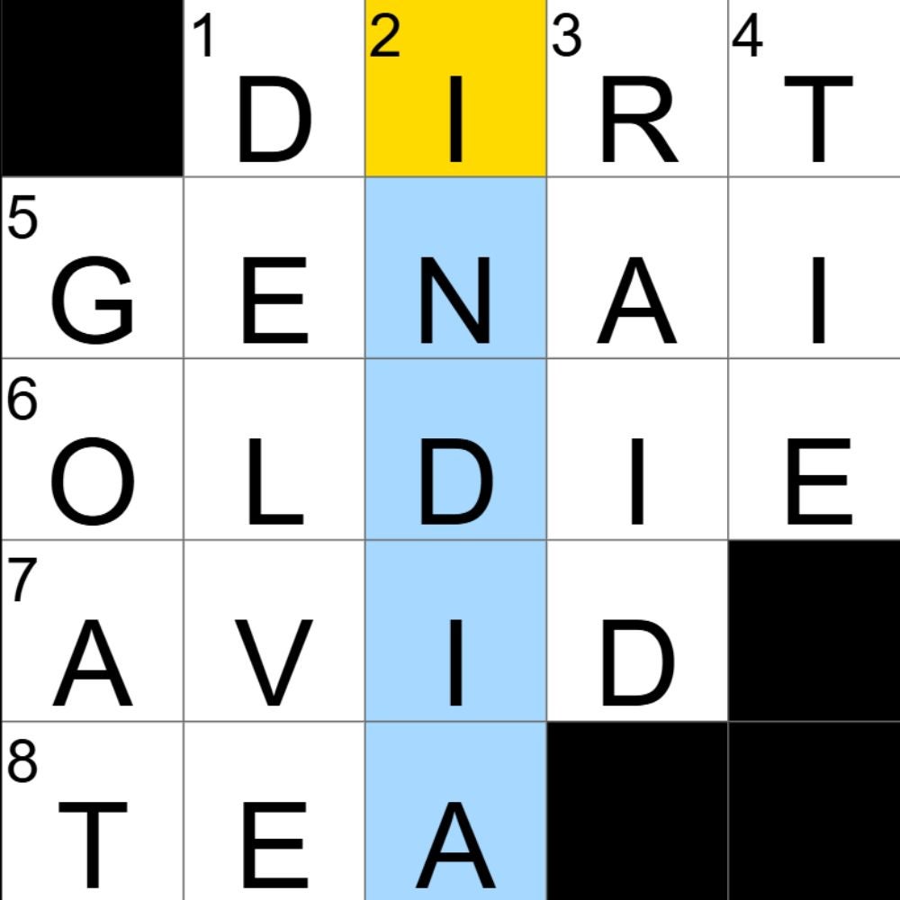 The completed NYT Mini Crossword for 15/09/2025, showing all the answers for each clue. - 3