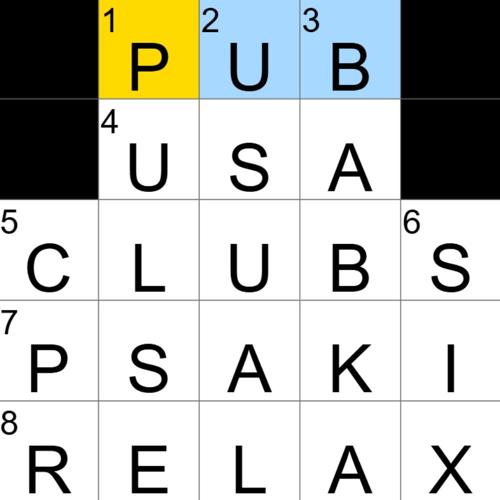 The completed NYT Mini Crossword for 26/08/2025, showing all the answers for each clue. - 3