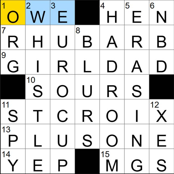 Completed NYT Mini crossword for 30/08/2025, showing all answers for each tip.