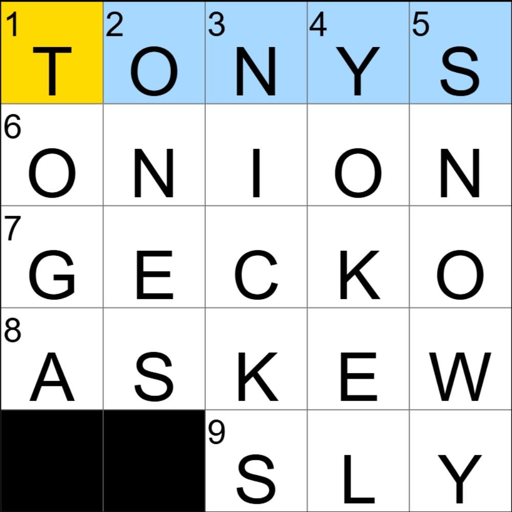 The completed NYT Mini Crossword for 31/08/2025, showing all the answers for each clue. - 3