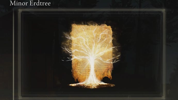 A close-up of the Minor Erdtree spell icon in the inventory of Elden Ring: Shadow of the Erdtree.