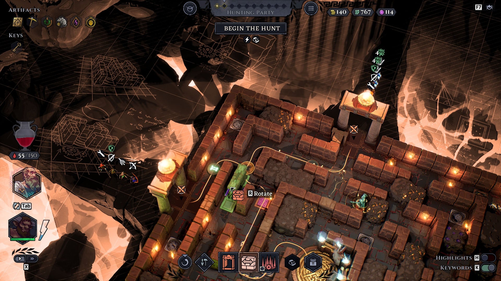 Laying traps for mercenaries in Minos