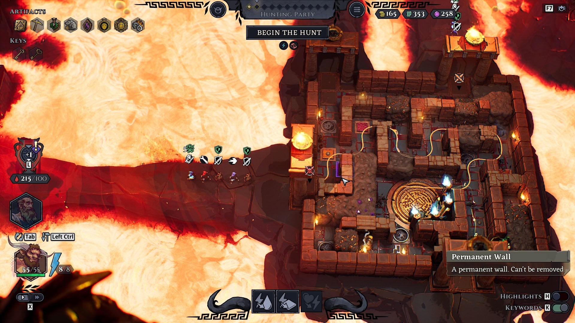 Various mercenaries queue outside the dungeon in Minos