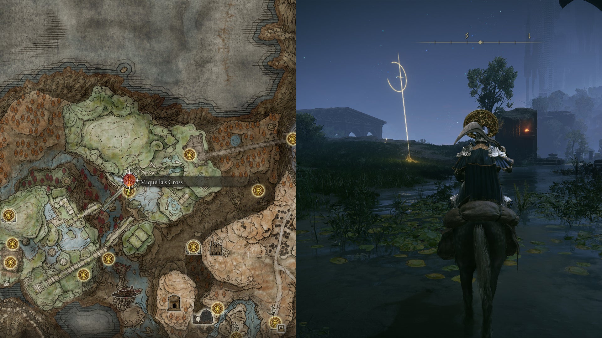 The Miquella’s Cross location at the Rauh Ancient Ruins in Elden Ring: Shadow of the Erdtree. - 15