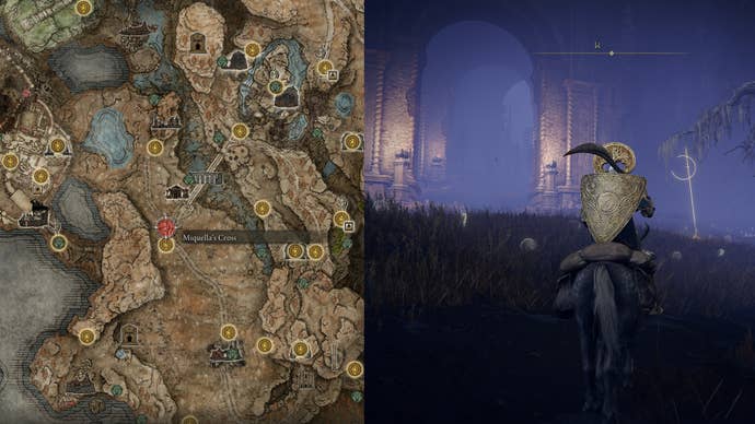 The Miquella’s Cross location next to the Three-Path Cross in Elden Ring: Shadow of the Erdtree.