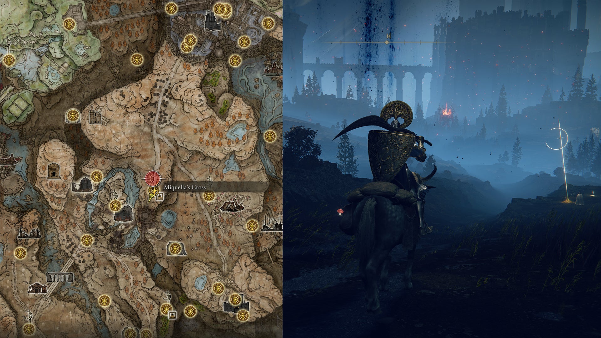 Miquella’s Cross location north of Castle Ensis in Elden Ring: Shadow of the Erdtree. - 11