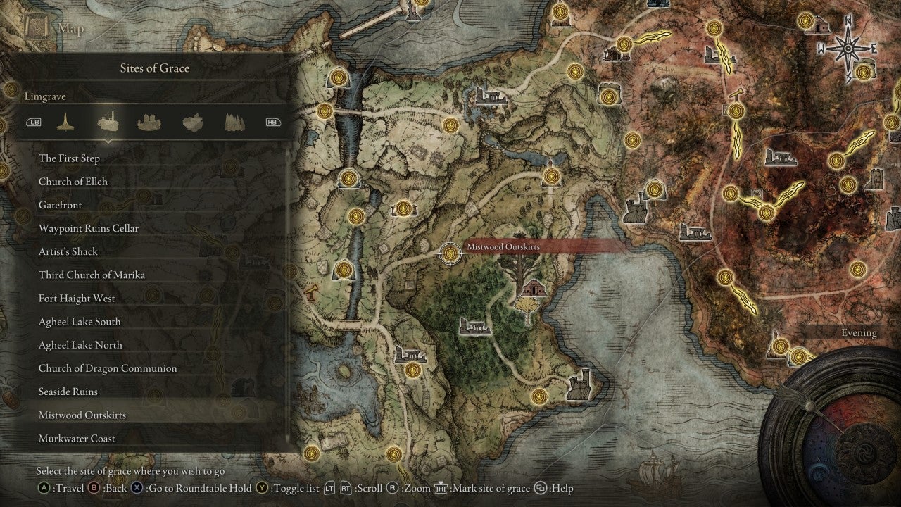 Mistwood Outskirts Grace in Elden Ring