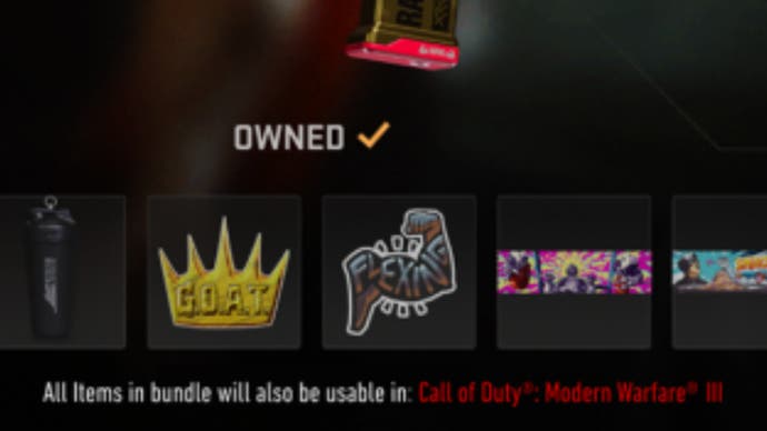 modern warfare 2 available in mw3 caption in item store