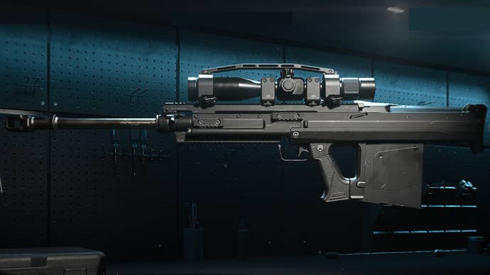 A close-up of the Signal 50 Sniper Rifle in the Modern Warfare 2 Gunsmith screen.