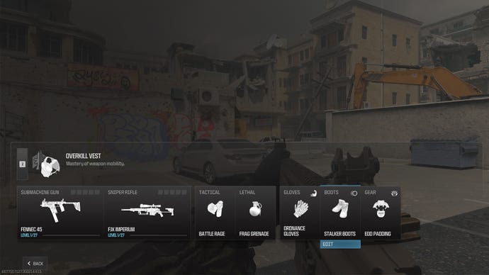 In-game MW3 screenshot of a Fennec 45 loadout
