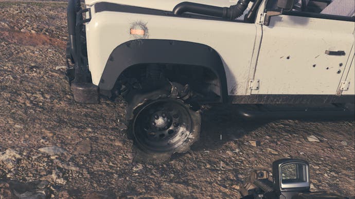 modern warfare 3 zombies damaged tire on crop top vehicle