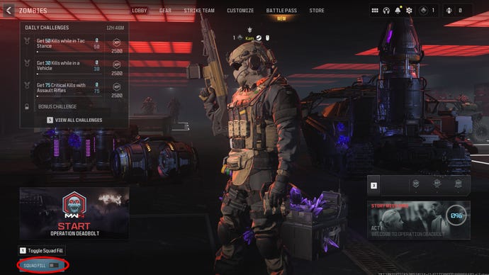 Image showing how to enter solo mode in Modern Warfare 3 Zombies