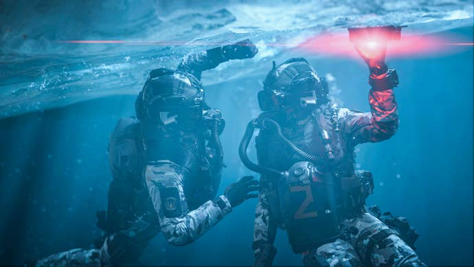 Two SAS agents underwater in 2023’s Call of Duty Modern Warfare 3