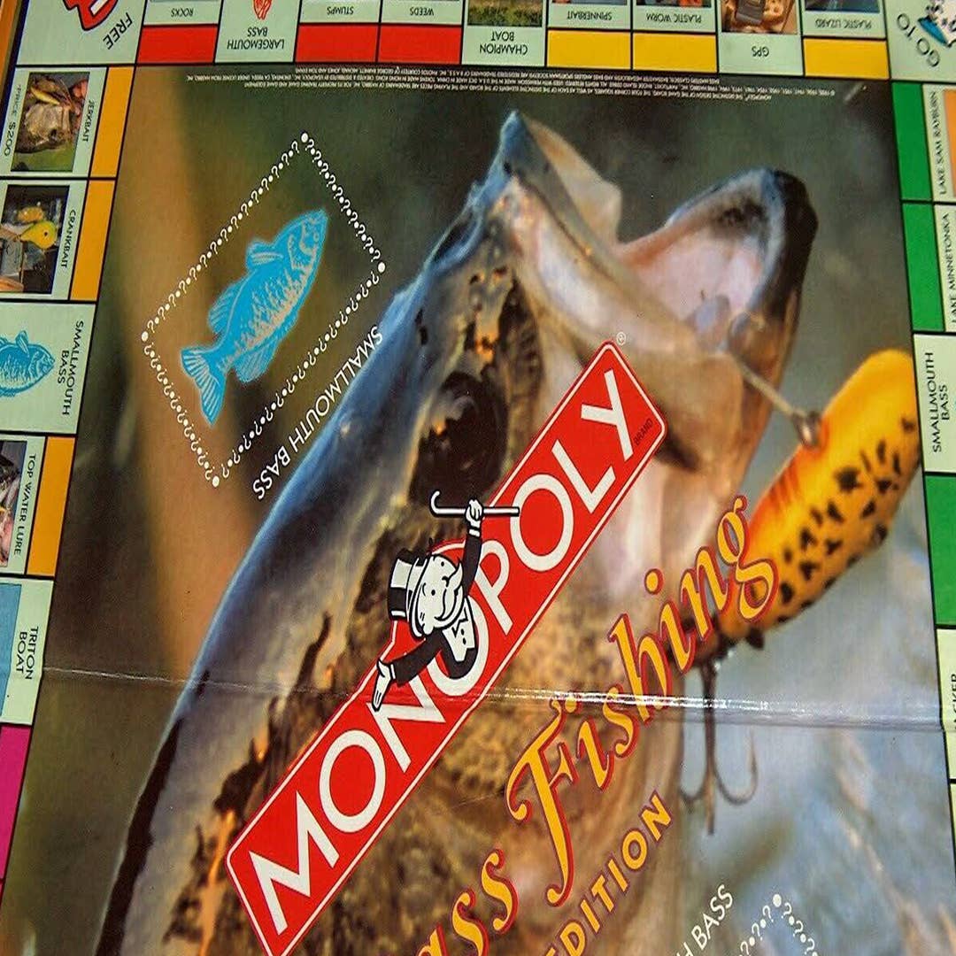 Monopoly BASS FISHING Edition Board Game - COMPLETE