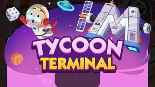 Artwork for the Monopoly Go Tycoon Terminal event showing the Monopoly mascot floating in space.