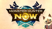 The Monster Hunter Now logo and the cat-like Palico posing next to it.