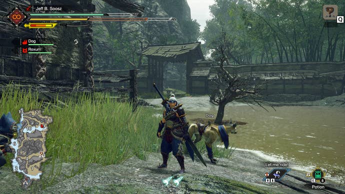 A screenshot of Monster Hunter Rise on Average image quality.