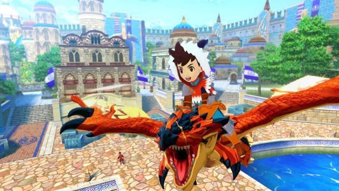 Monstrous fun in a Monster Hunter Stories remaster screenshot.