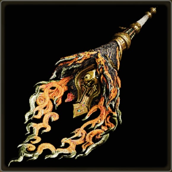 A close-up of a weapon in Monster Hunter Wilds against a black background. - 8