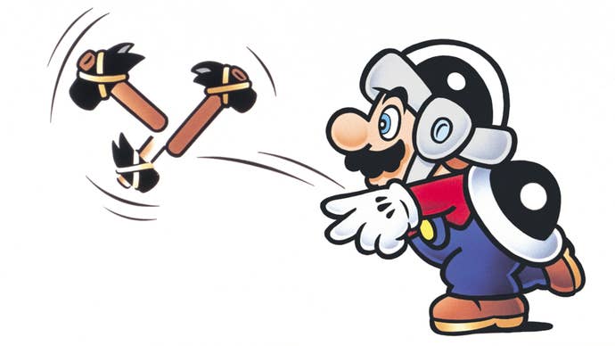Mario throwing hammers.