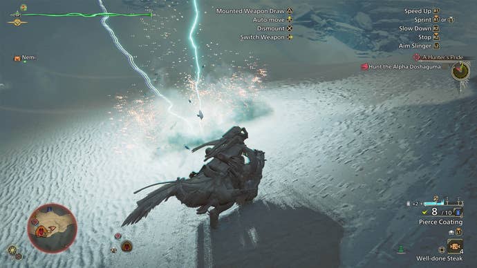 monster hunter wilds alpha doshaguma fight lightning hititng the ground