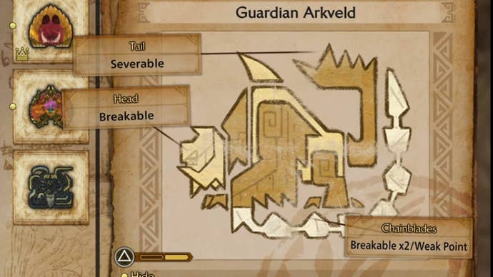 monster hunter wilds arkveld weak points in monster field journal