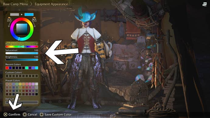 monster hunter wilds armor appearance menu customisation colour wheel