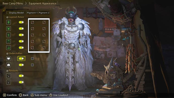 monster hunter wilds armor appearance menu pigment boxes blocked