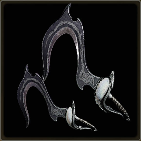 A close-up of a weapon in Monster Hunter Wilds against a black background. - 19