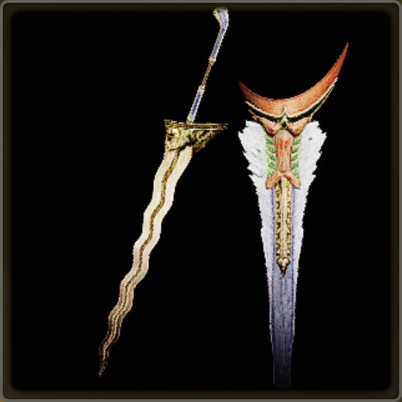 A close-up of a weapon in Monster Hunter Wilds against a black background.