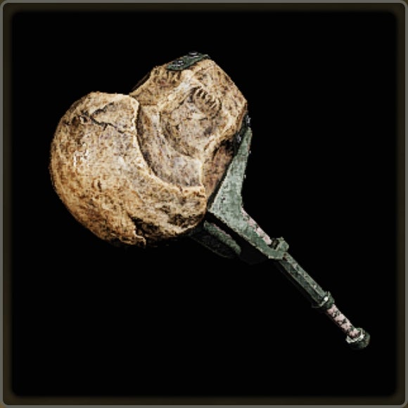 A close-up of a weapon in Monster Hunter Wilds against a black background.