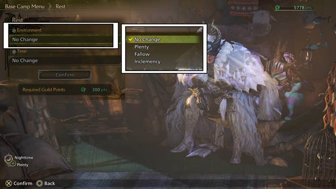 monster hunter wilds change season menu