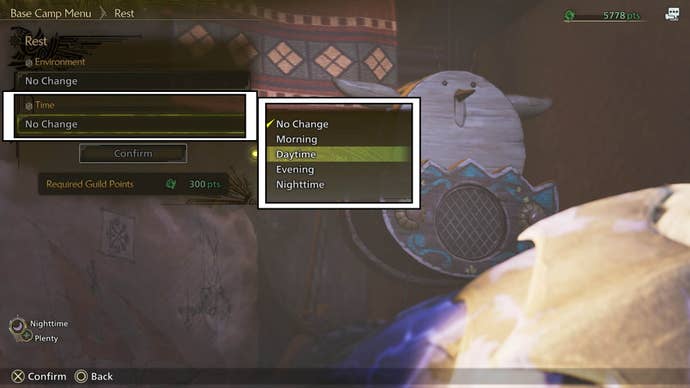 monster hunter wilds change time of day menu
