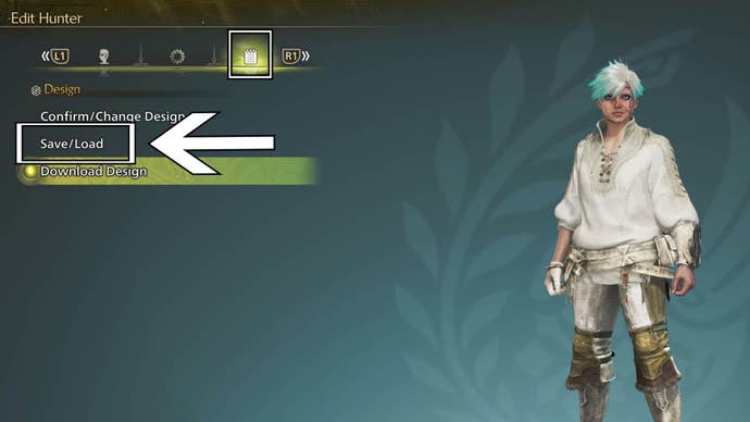 monster hunter wilds character creation save upload option design menu