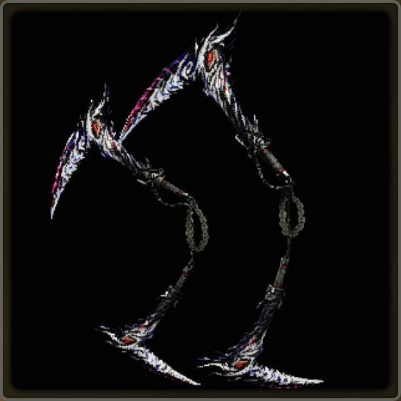 A close-up of a weapon in Monster Hunter Wilds against a black background. - 9