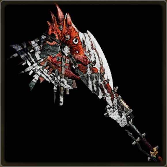 A close-up of a weapon in Monster Hunter Wilds against a black background. - 16